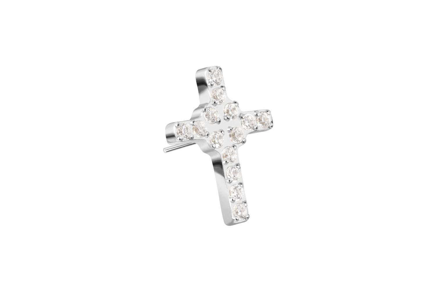 Titan Aufsatz mit Push Pin KRISTALLKREUZ von Piercingline